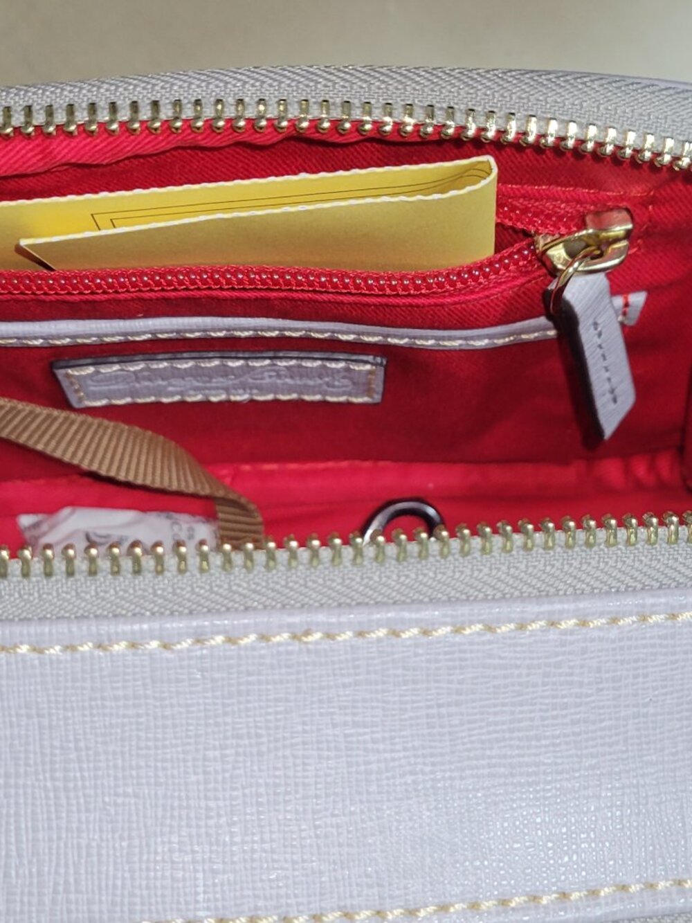 Dooney & Bourke Sawyer Crossbody -Gray Saffiano Leather Crossbody   [Item #HL15] - Picture 11 of 16